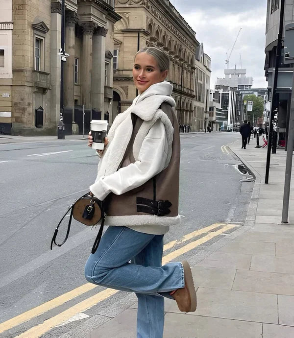 Damväst Höst Chic Mjuk Ullmix 4