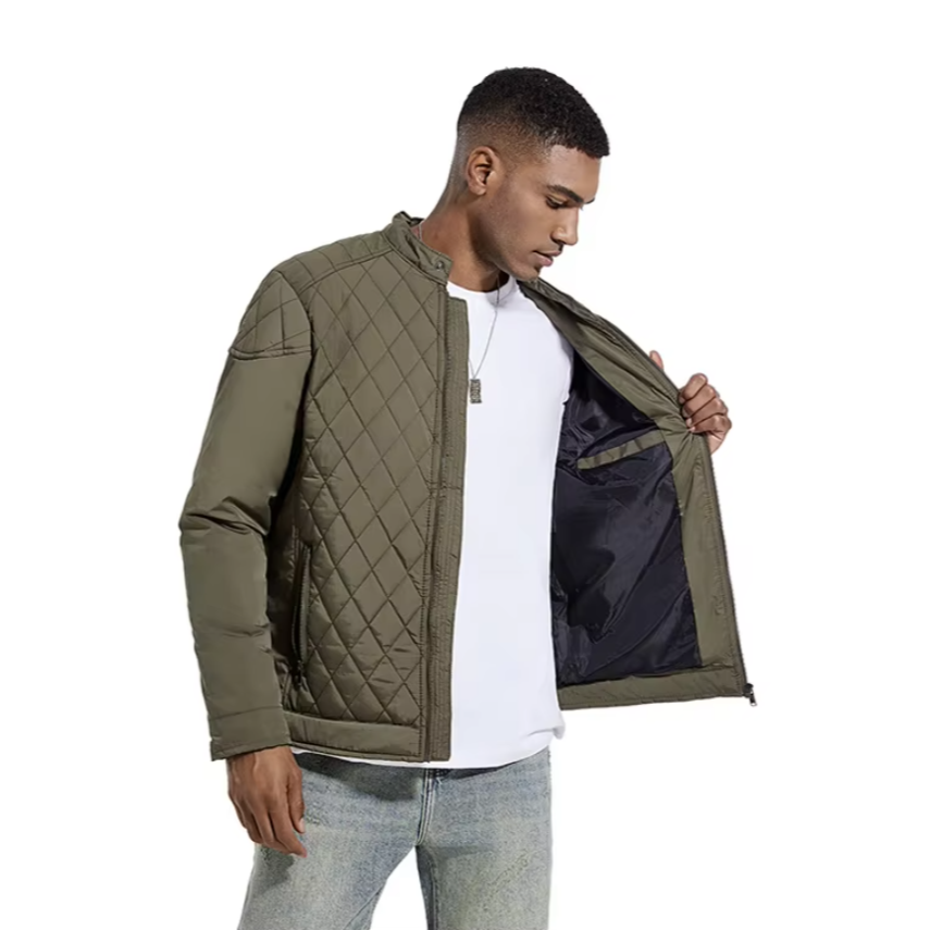 Bomberjacka med vaddering i bomull för män