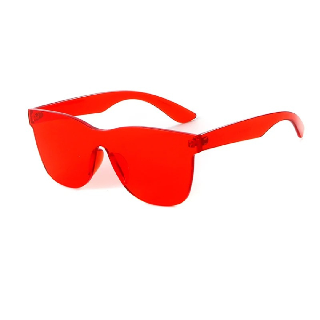 Godisfärg Rimless Fyrkantiga Solglasögon