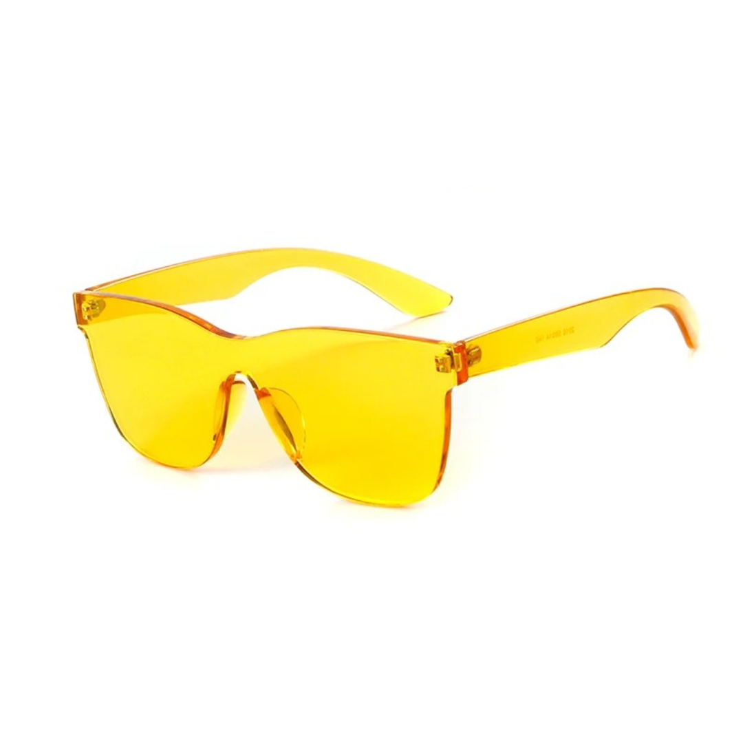 Godisfärg Rimless Fyrkantiga Solglasögon