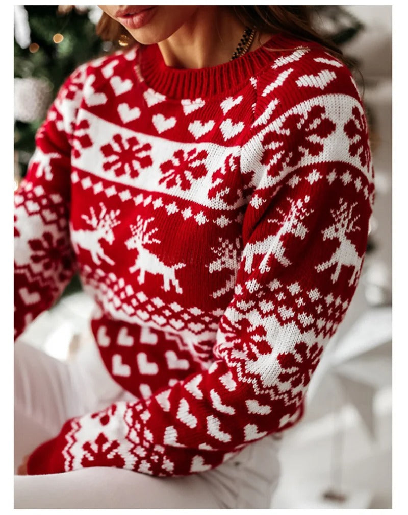 Stickad jultröja för kvinnor