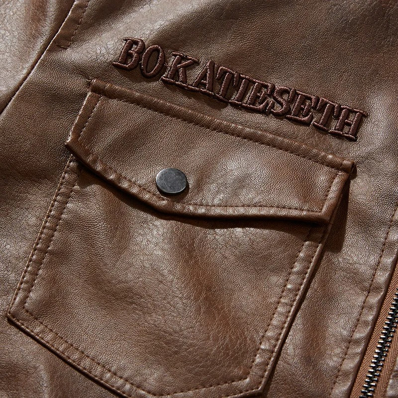 Casual varm bikerjacka för män