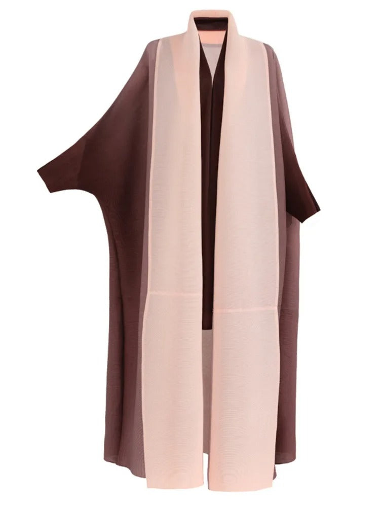 Gradient Plisserad Trench Coat för kvinnor