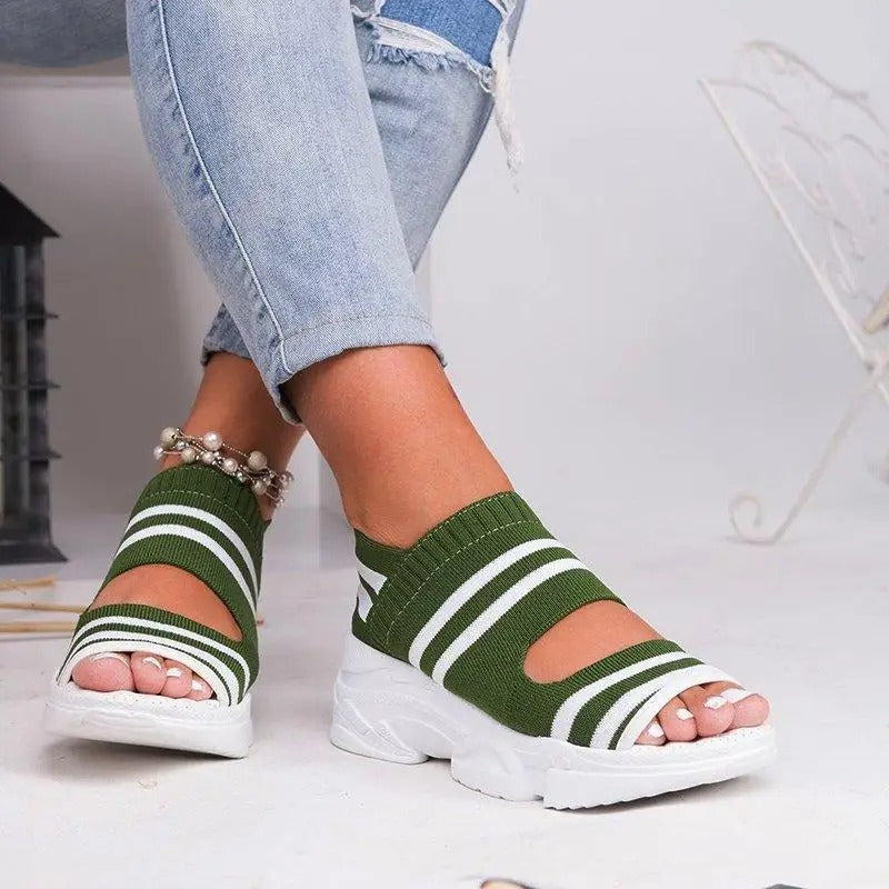 Wedge-sandaler med öppen tå för kvinnor