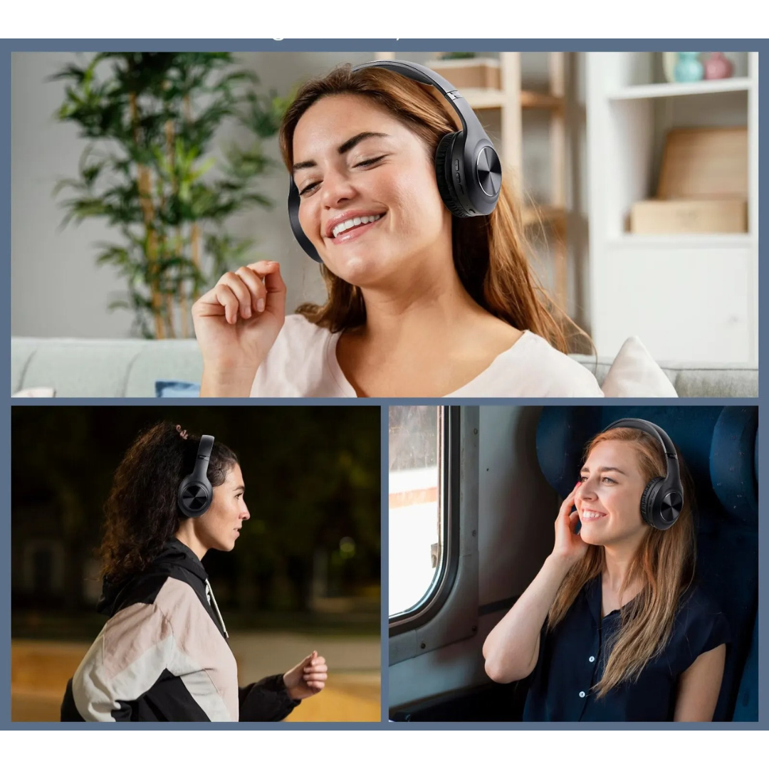 Vikbara trådlösa over ear-hörlurar