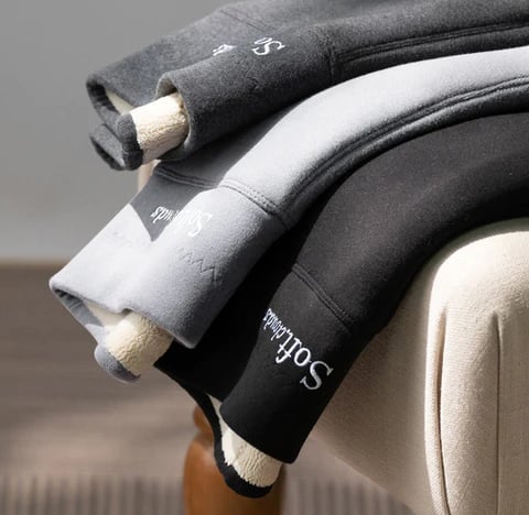 Dam Leggings Fleece Fodrade Varm och Bekväm Hög Midja 2