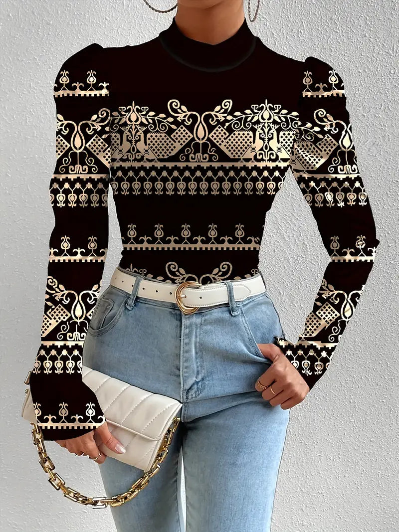 Variant image for Dam Satin Top Blommönster Elegant-8