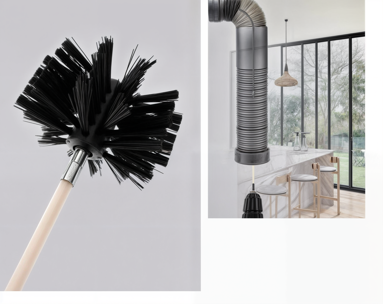 Inre roterande rengöringsborste för rör