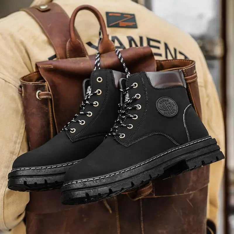 Retro läderstil stövlar för män