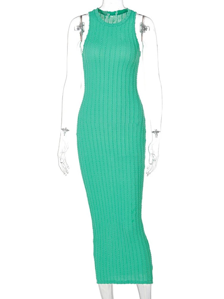 Ärmlös virkad bodycon för kvinnor