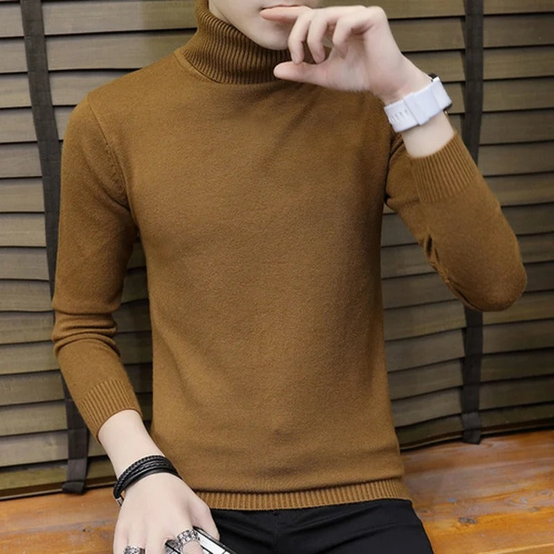 Slim turtleneck tröja för män