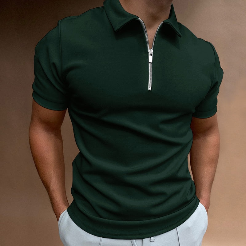 Variant image for Herr Poloshirt Kort Ärmar Dragkedja 100% Bomull-31