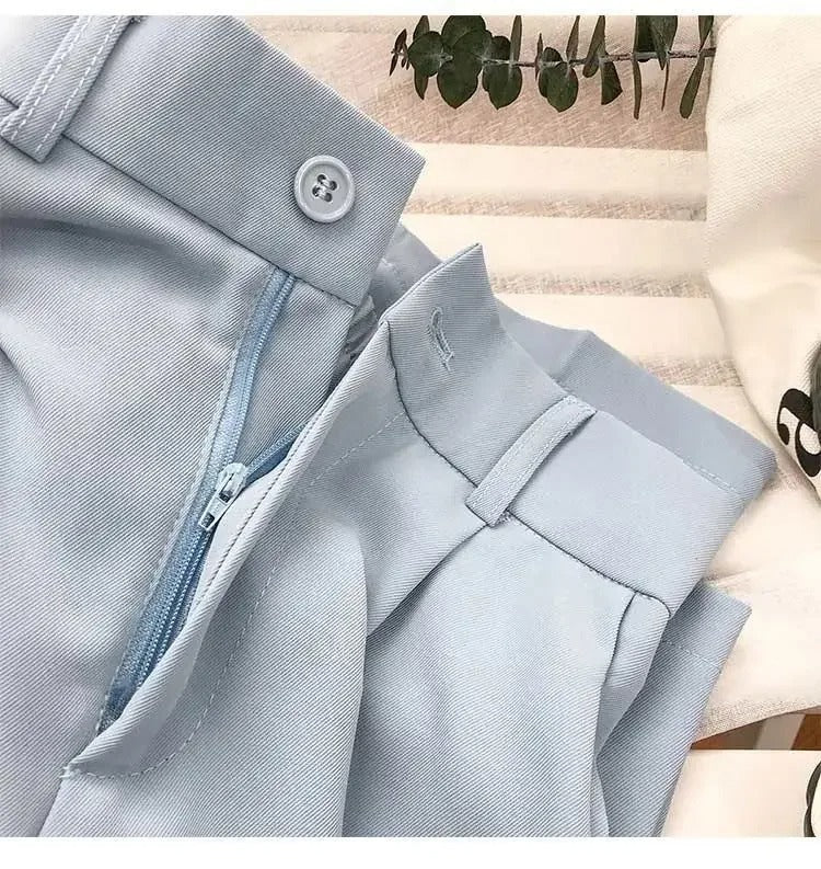 Elastiska byxor med hög midja för kvinnor