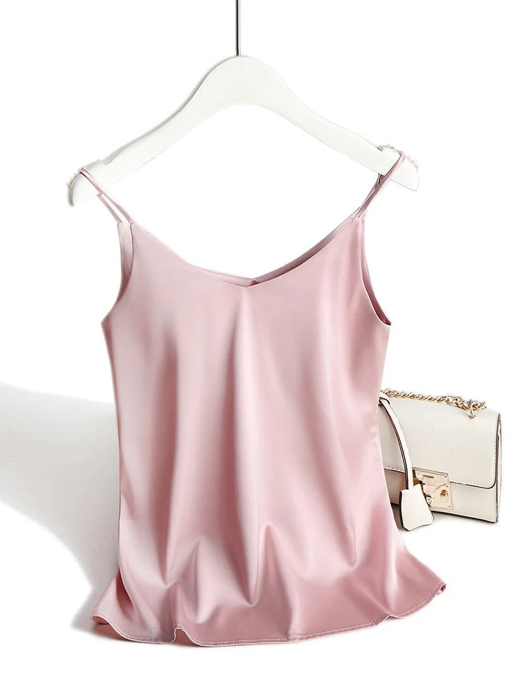Satin-stil Tank Tops för kvinnor
