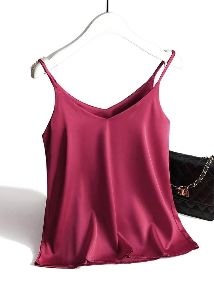 Satin-stil Tank Tops för kvinnor
