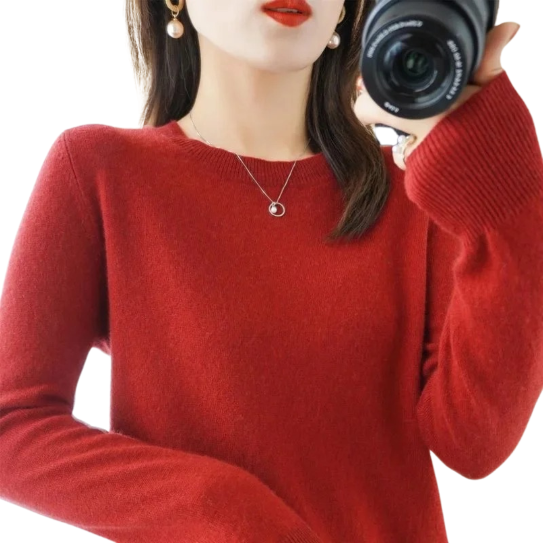 Casual stickad pullover för kvinnor