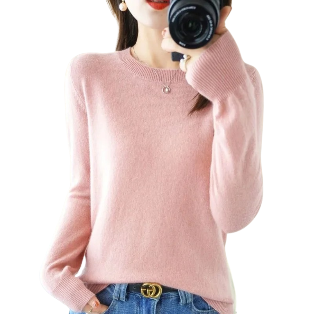 Casual stickad pullover för kvinnor