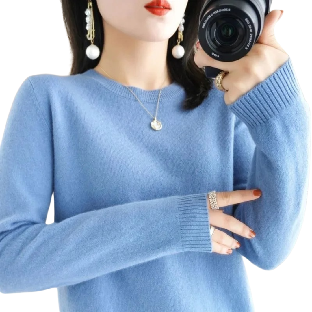 Casual stickad pullover för kvinnor