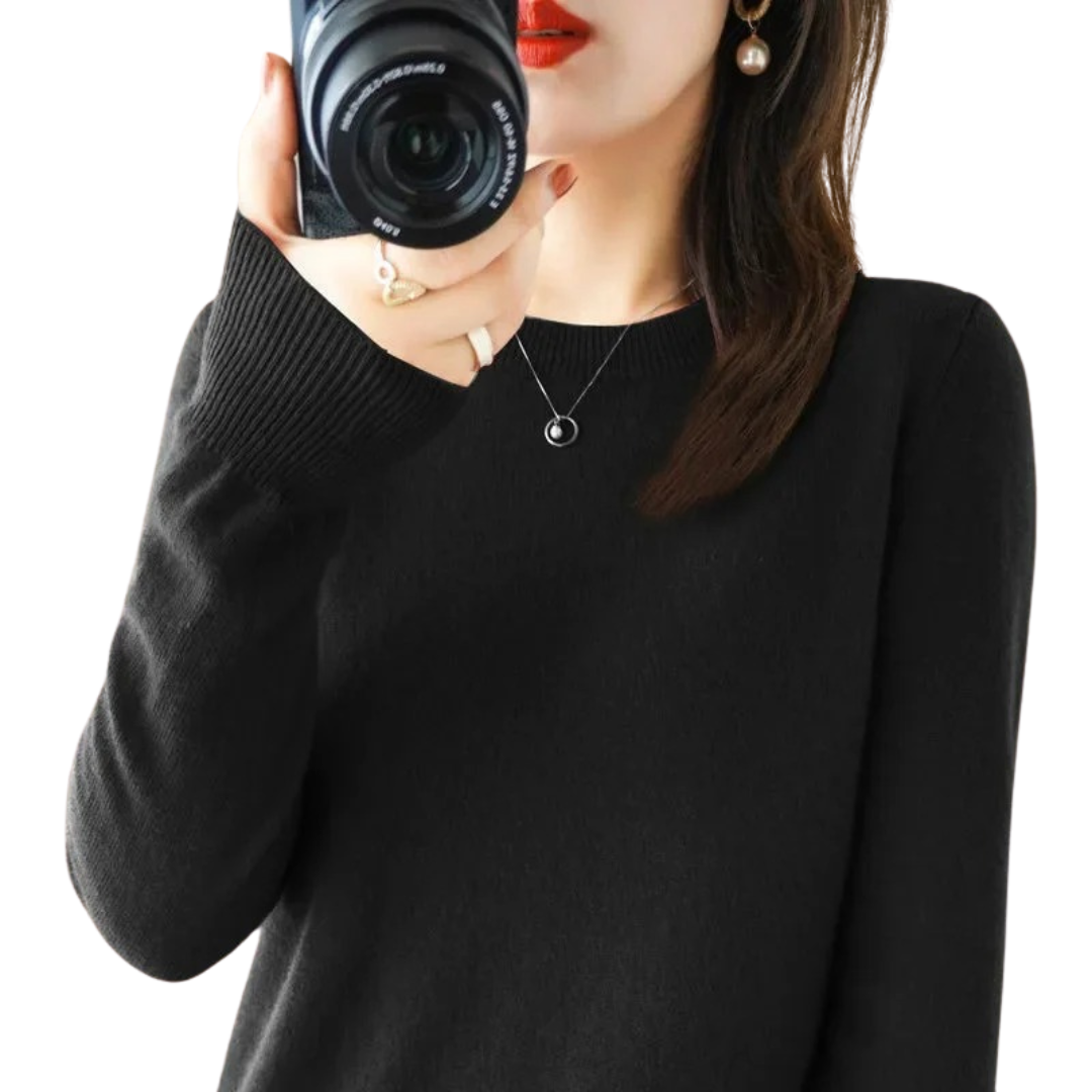 Casual stickad pullover för kvinnor