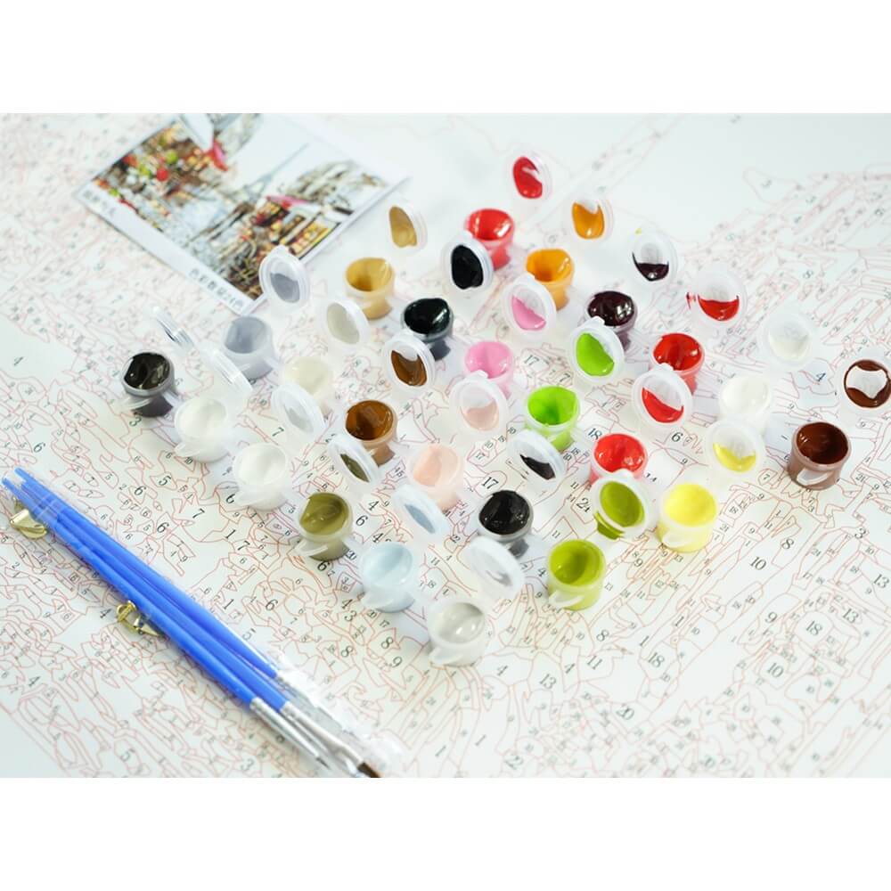 Green Tree Paint By Numbers-kit - Kreativitet för unga och gamla