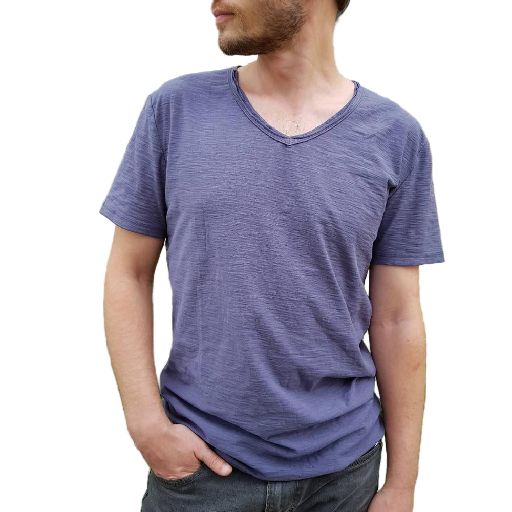 Skjorta med V-ringning för män