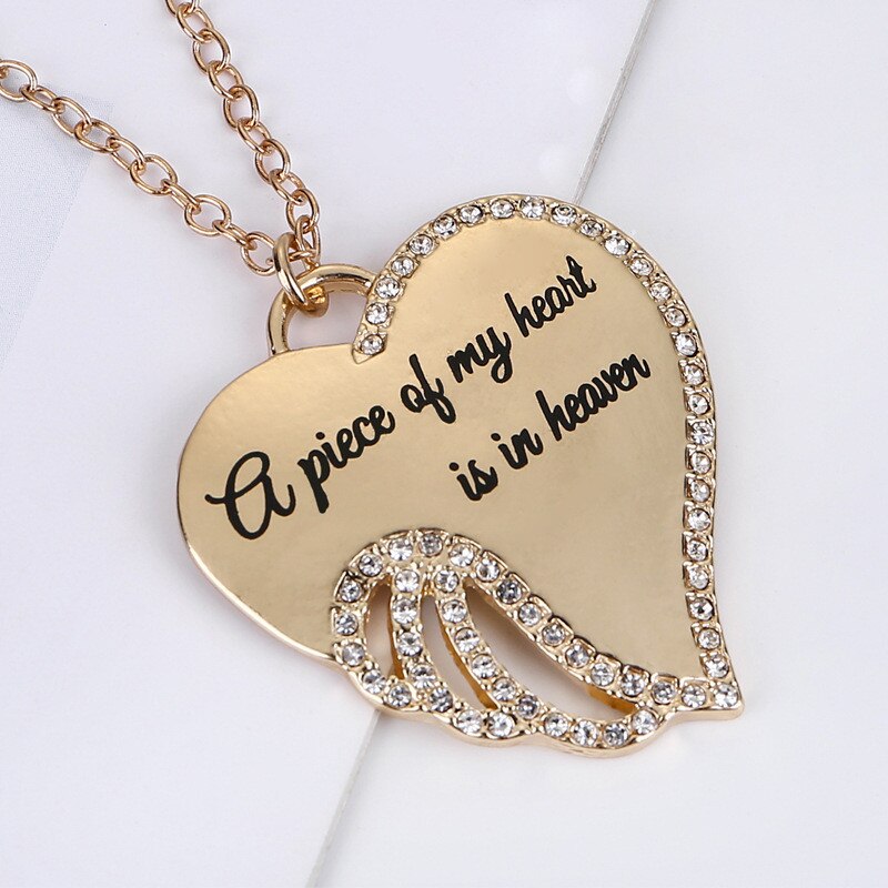 Ängel vinge hjärta halsband