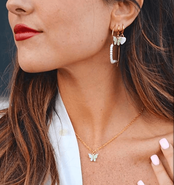 Fjäril Guld Halsband