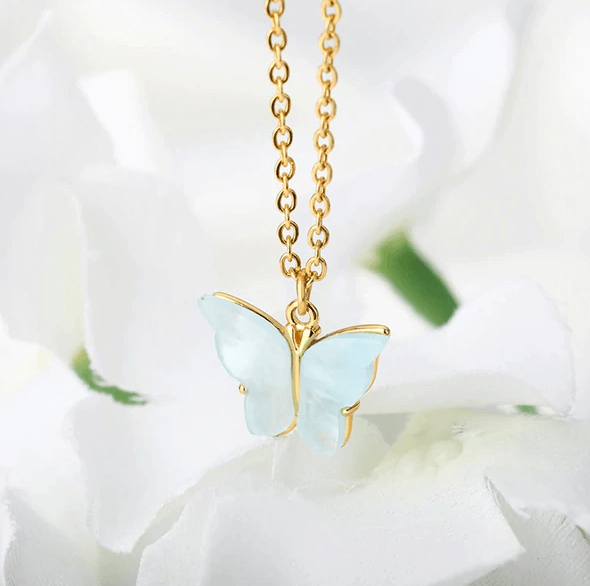 Fjäril Guld Halsband