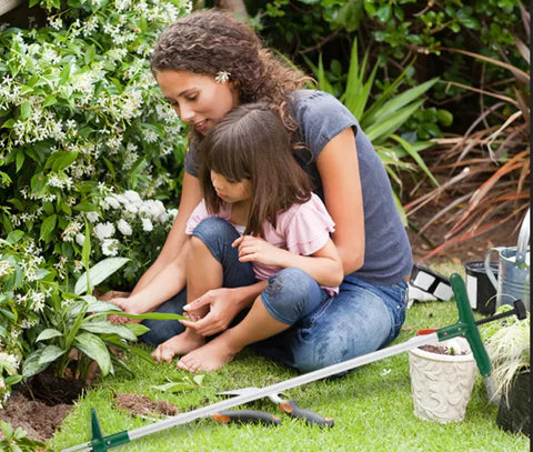 Ogräshanterare med långt handtag