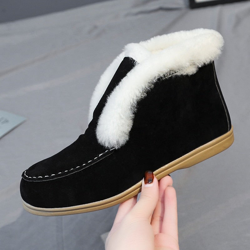 Ankelstövlar i mockastil och läderstil