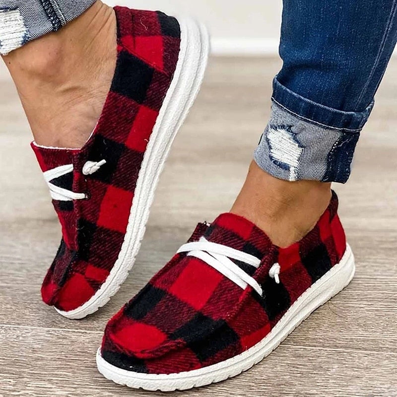 Kvinnors Canvas Lace-Up Loafers