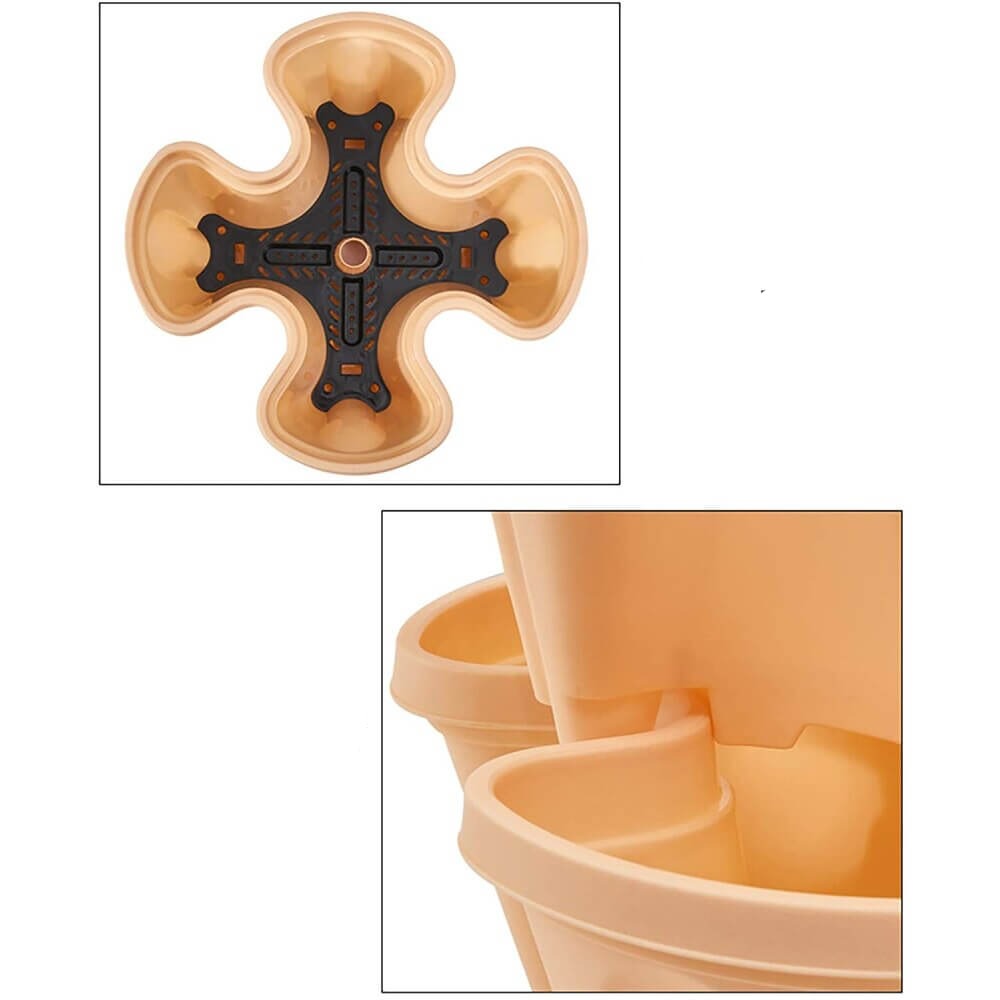 Jordgubbar som staplar växtkrukor