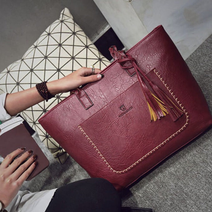 Skulderväska i läderstil för kvinnor