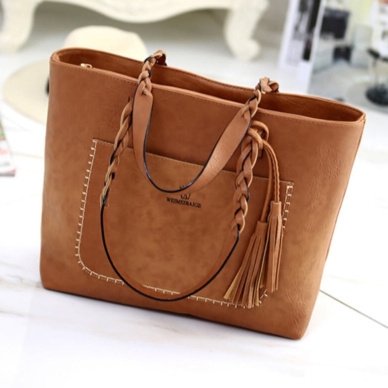 Skulderväska i läderstil för kvinnor