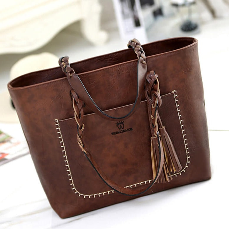 Skulderväska i läderstil för kvinnor