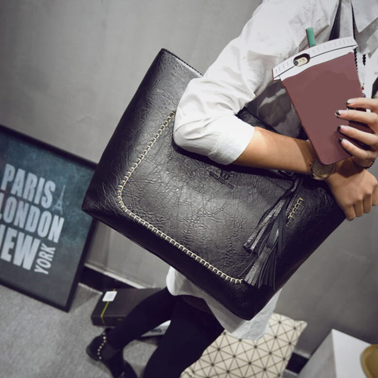 Skulderväska i läderstil för kvinnor