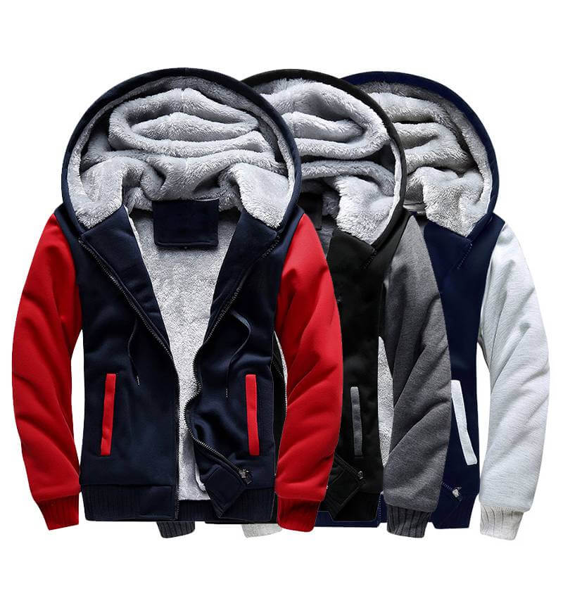 Män vinter fleece jacka