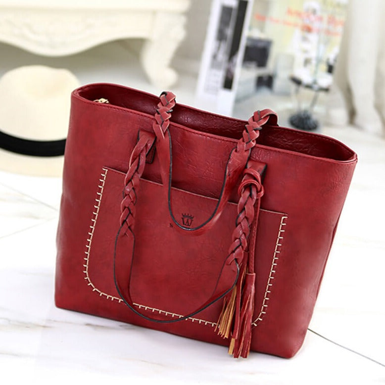 Skulderväska i läderstil för kvinnor