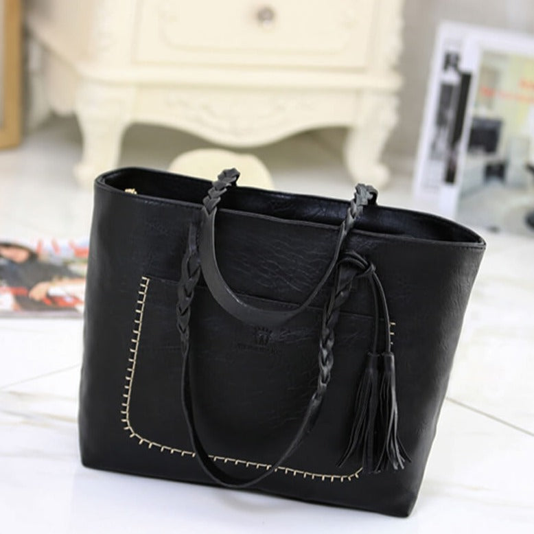 Skulderväska i läderstil för kvinnor