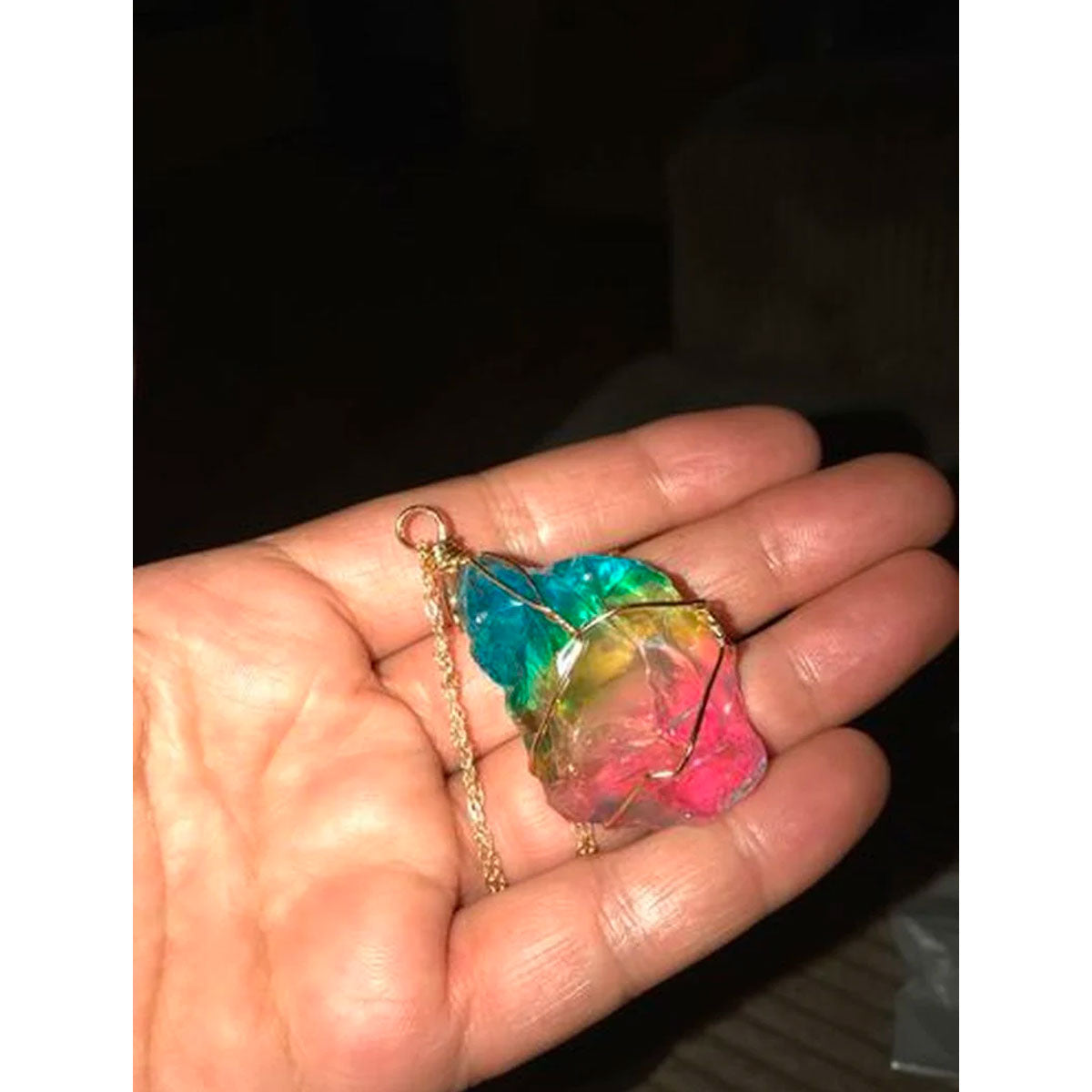 Regnbågskvarts halsband