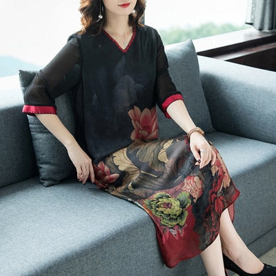 Klänning i äkta mjukt