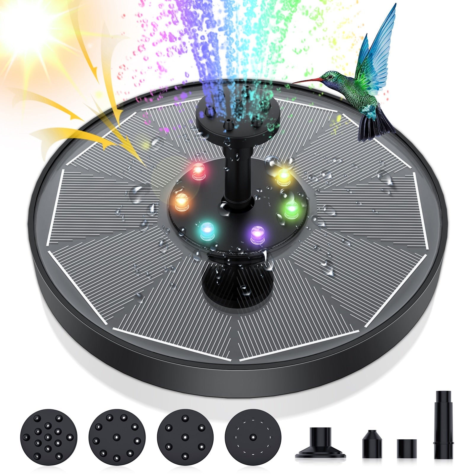 LED Solar vattenfontän