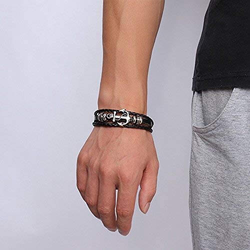 Ankare läderstil armband