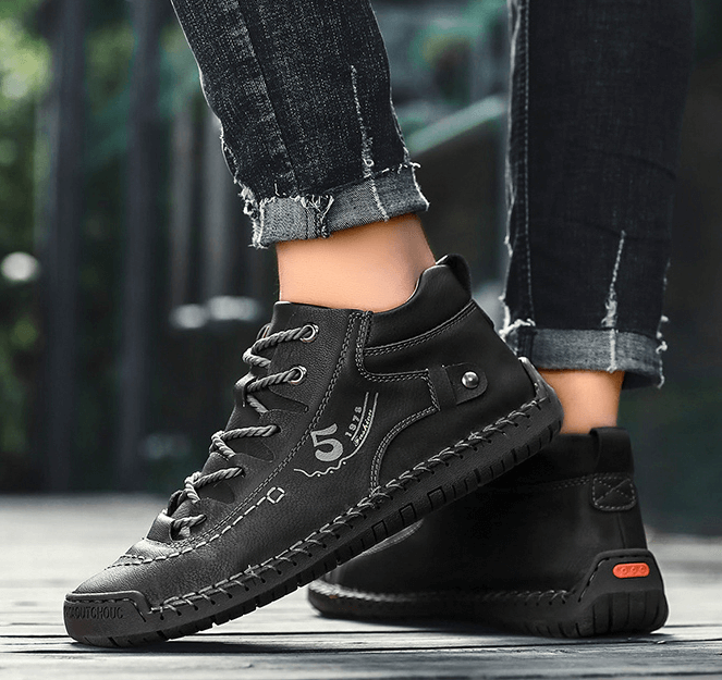 Vintage Läderstil Stövlar