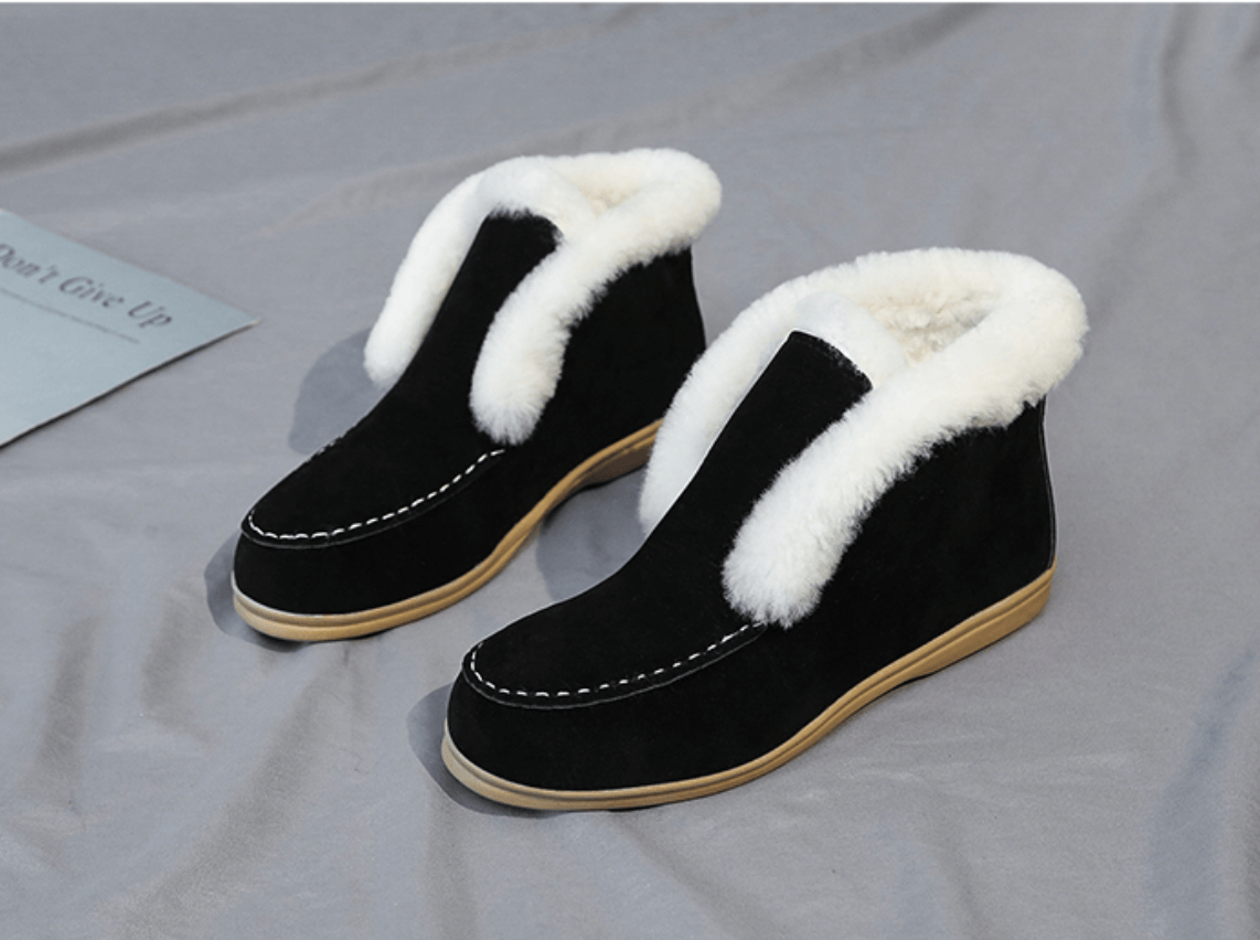 Ankelstövlar i mockastil och läderstil