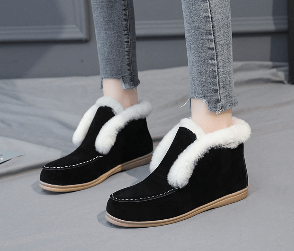 Ankelstövlar i mockastil och läderstil