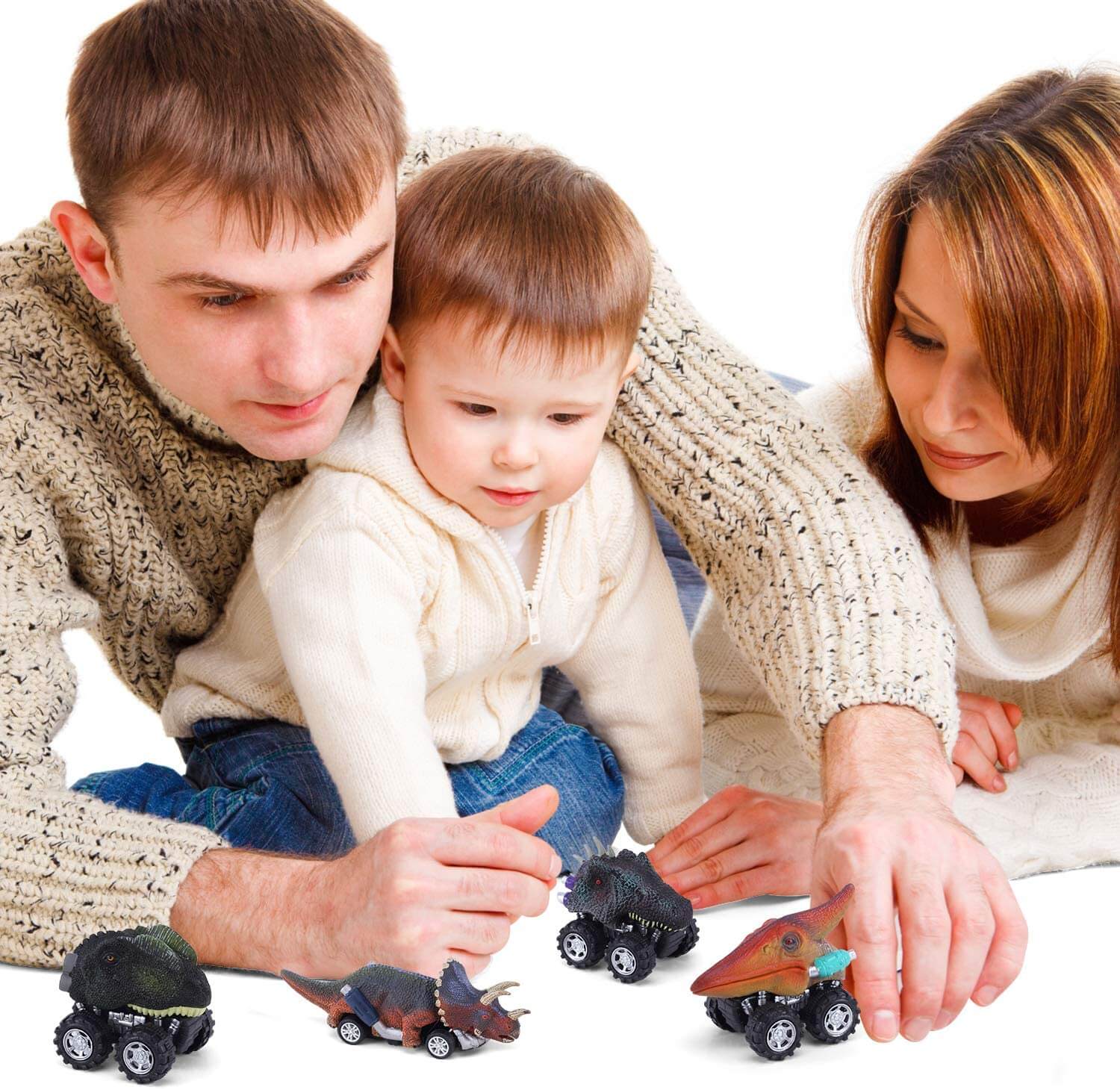 Mini bil för dinosaurier (6 st)