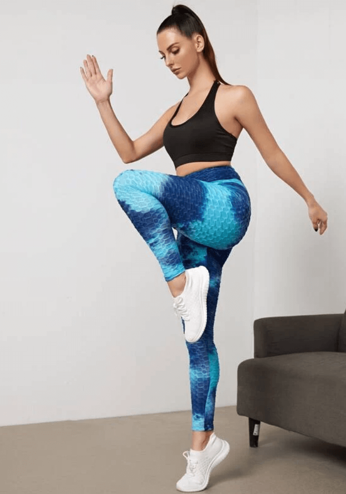 Leggings med hög midja med tryck