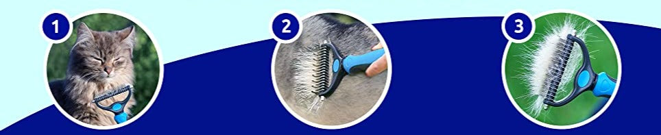 Dubbelsidig borste för trimning av sällskapsdjur