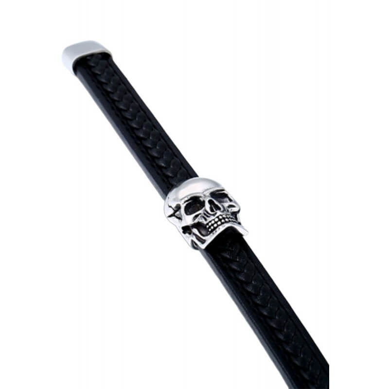 Stål Punk Skull läderstil armband